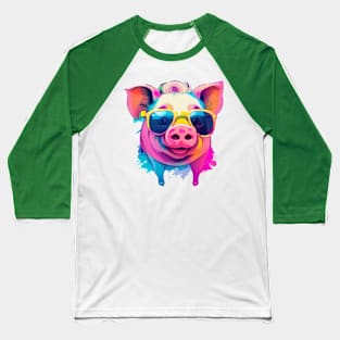 cute pig cartoon Baseball T-Shirt